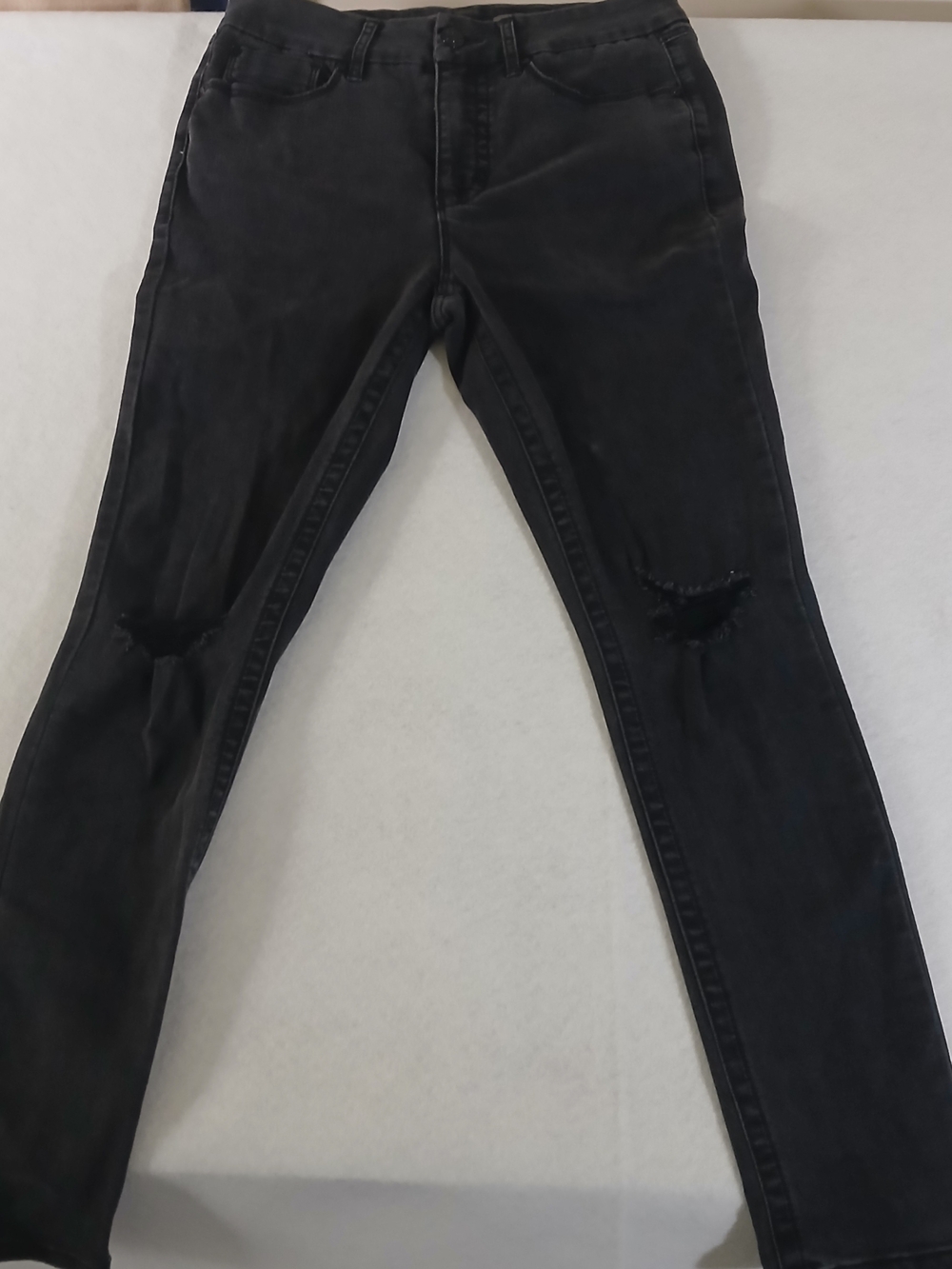 Seven Black Distressed Skinny Jeans
